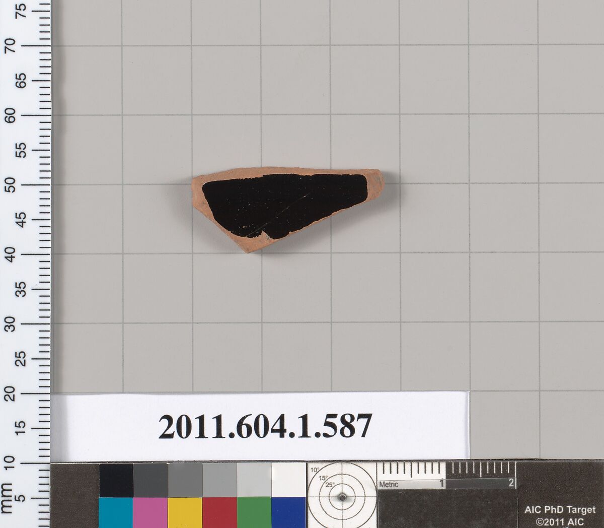 Terracotta fragment of a kylix (drinking cup), Terracotta, Greek, Attic