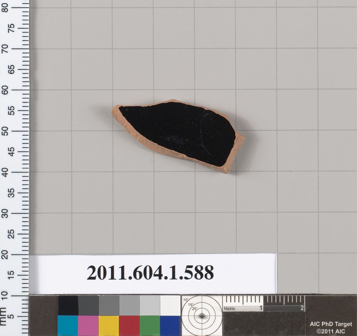 Terracotta fragment of a kylix (drinking cup), Terracotta, Greek, Attic