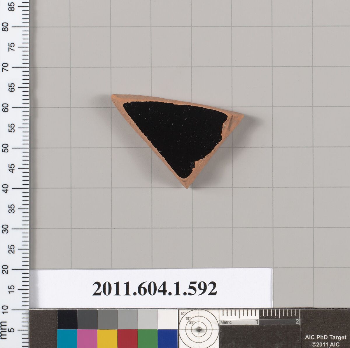 Terracotta fragment of a kylix (drinking cup), Terracotta, Greek, Attic