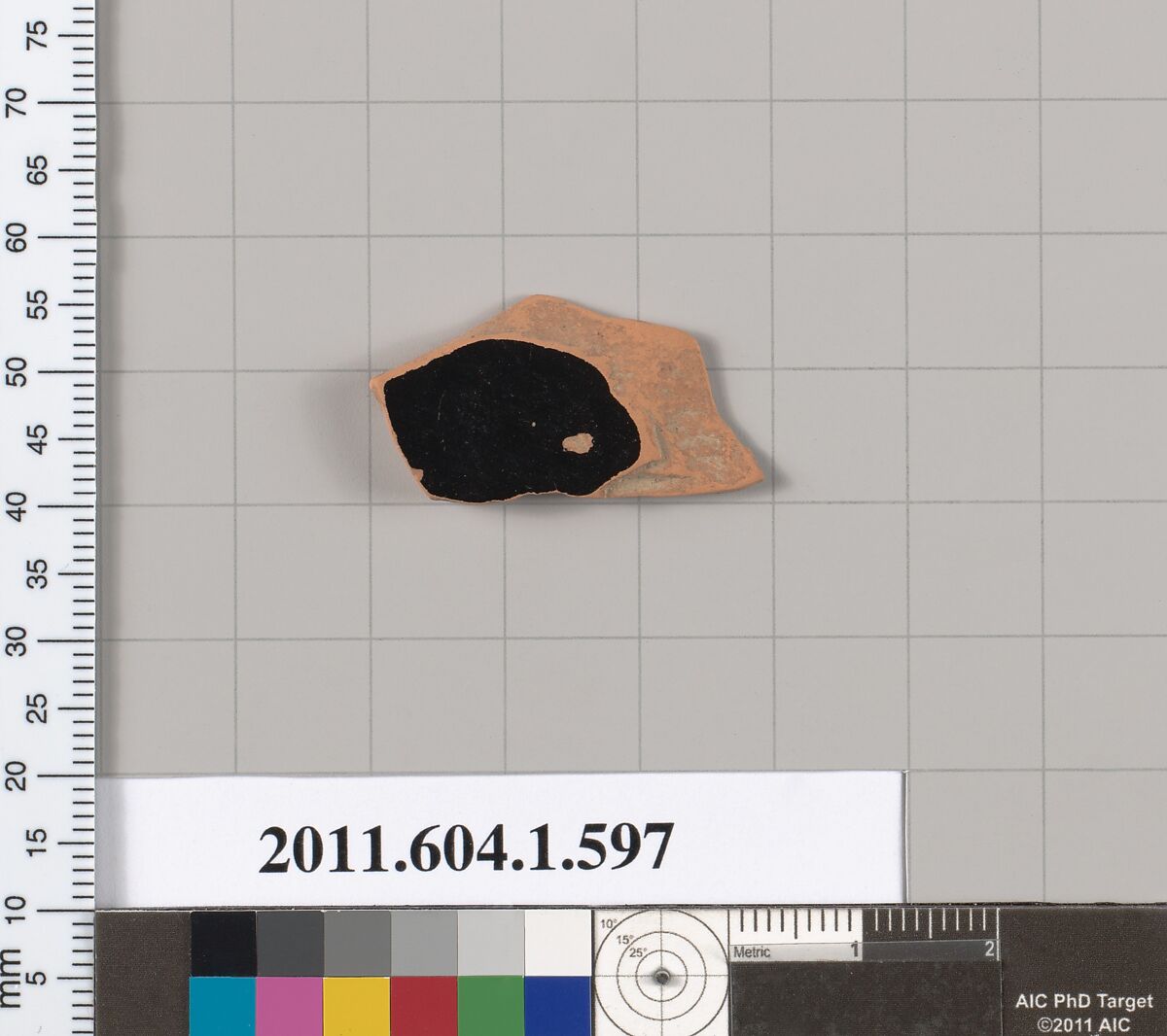 Terracotta fragment of a kylix (drinking cup), Terracotta, Greek, Attic