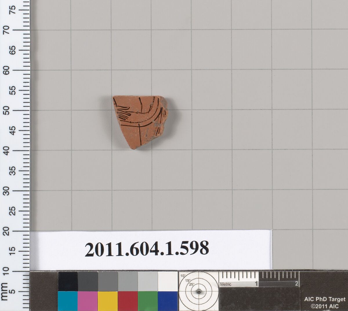 Terracotta fragment of a kylix (drinking cup), Terracotta, Greek, Attic