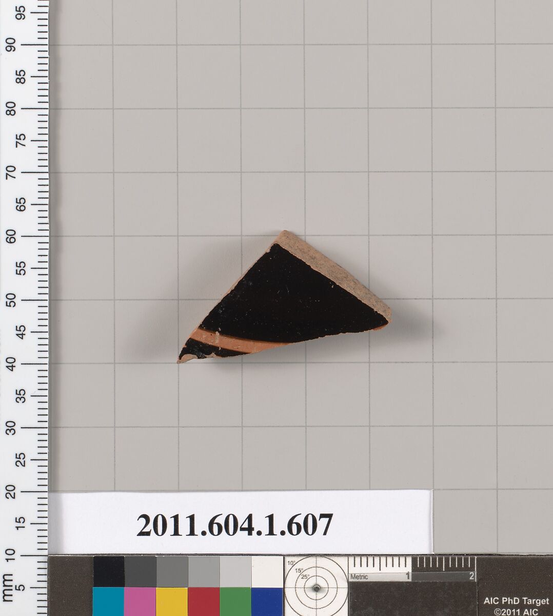 Terracotta fragment of a kylix (drinking cup), Terracotta, Greek, Attic