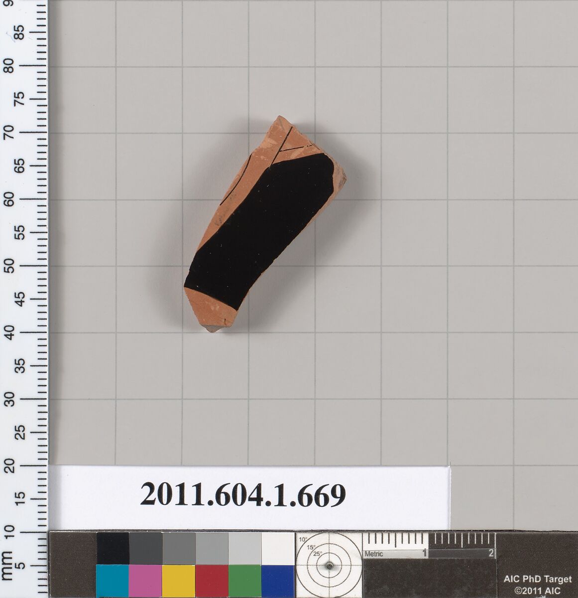 Terracotta fragment of a kylix (drinking cup), Terracotta, Greek, Attic