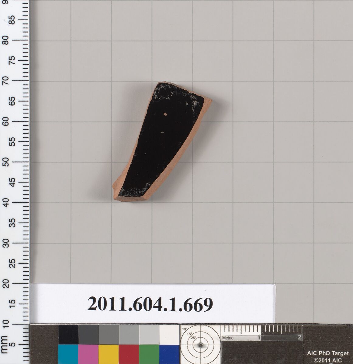 Terracotta fragment of a kylix (drinking cup), Terracotta, Greek, Attic