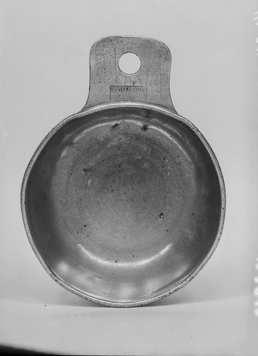 Porringer, Elisha Kirk (active 1780–90), Pewter, American 