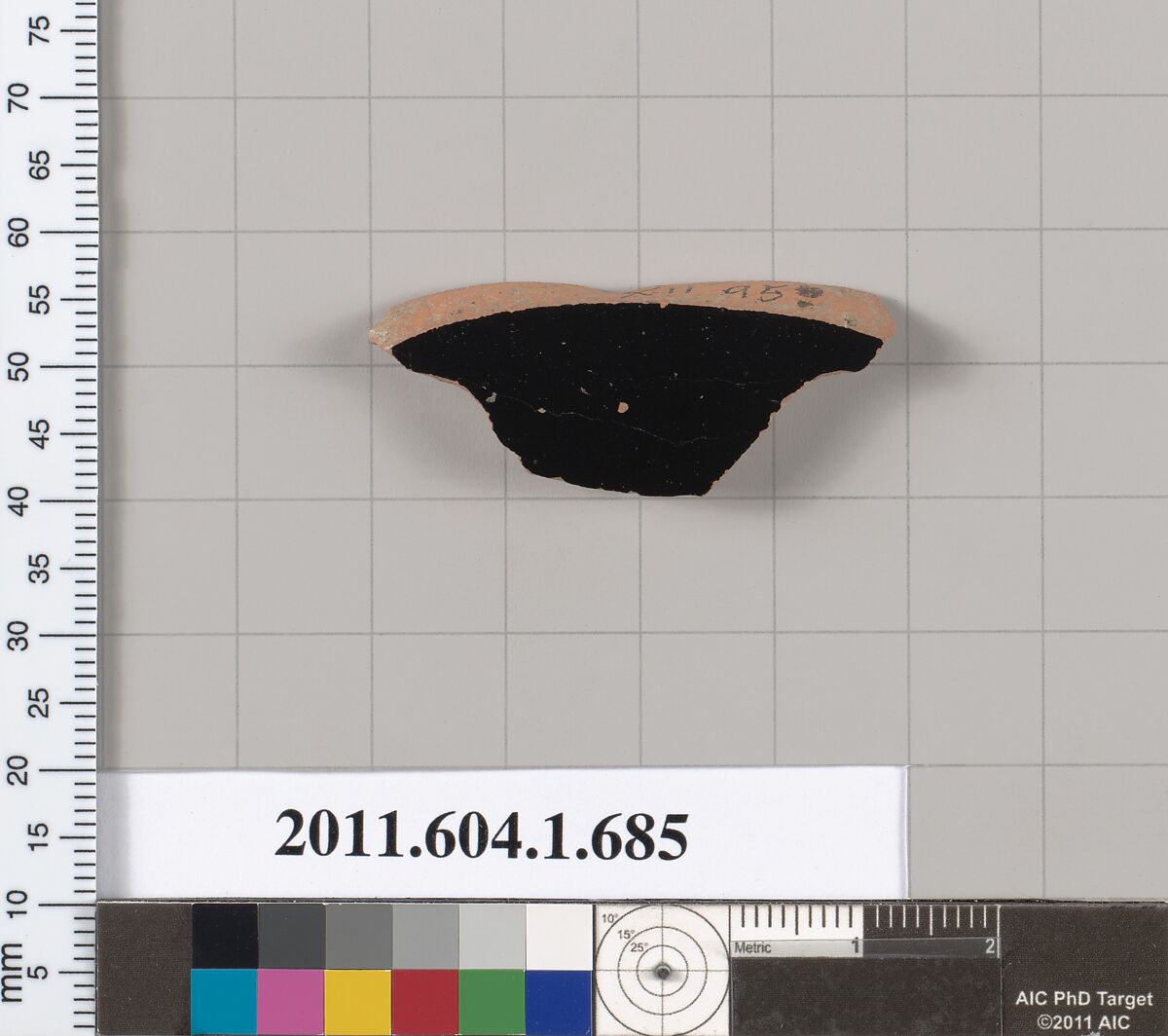 Terracotta fragment of a kylix (drinking cup), Terracotta, Greek, Attic