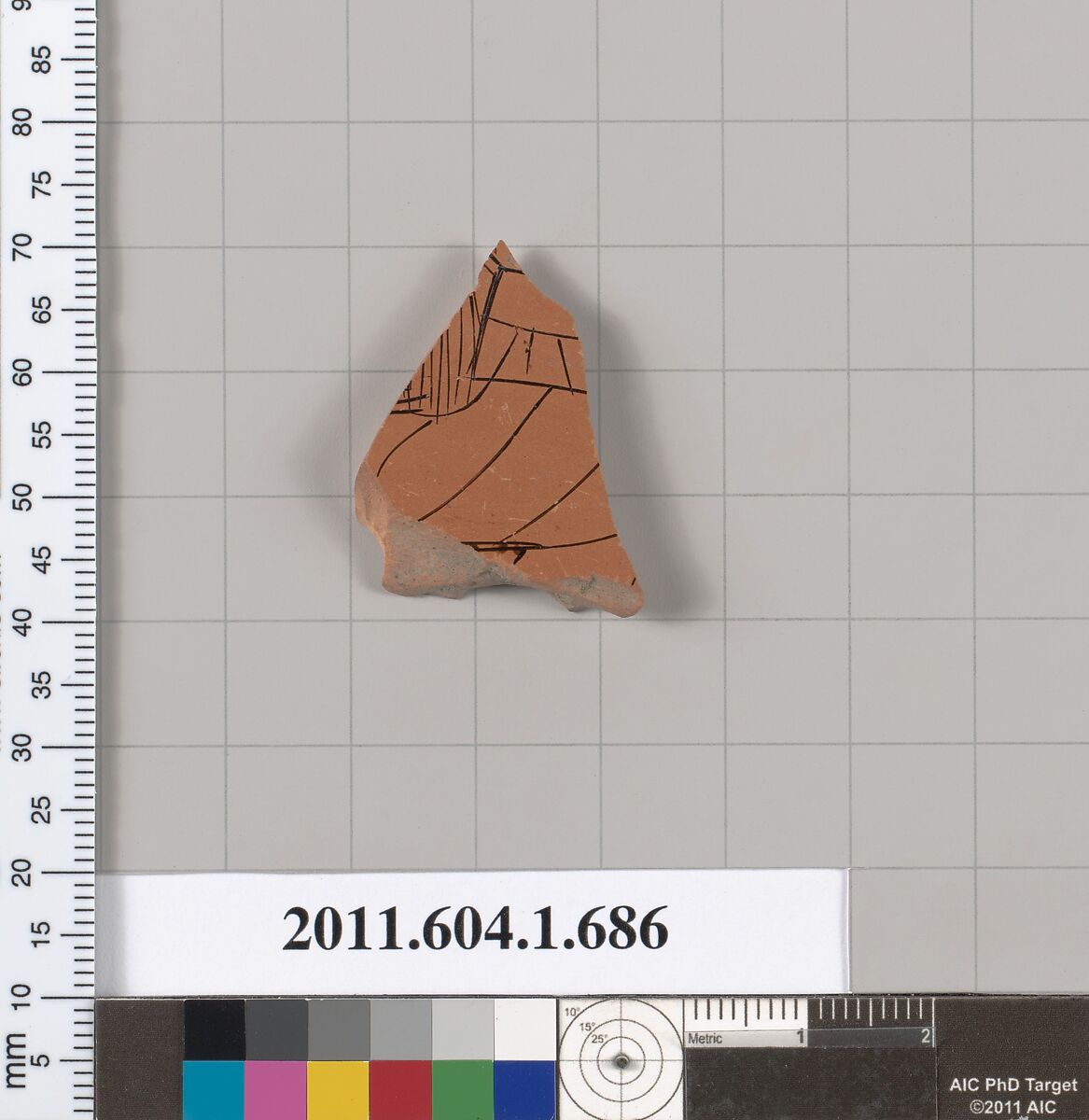 Terracotta fragment of a kylix (drinking cup), Terracotta, Greek, Attic