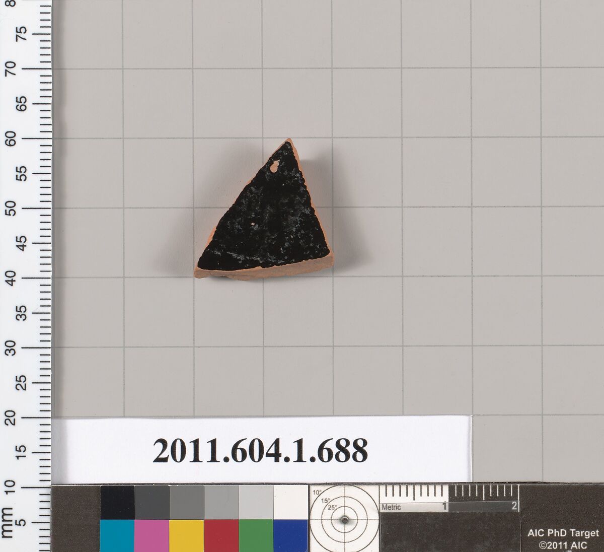 Terracotta fragment of a kylix (drinking cup), Terracotta, Greek, Attic