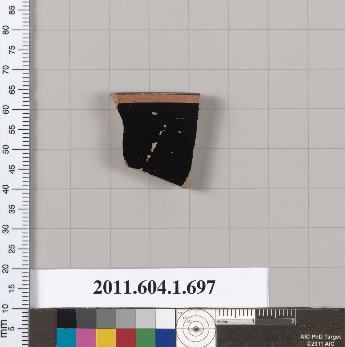 Terracotta rim fragment of a kylix (drinking cup), Terracotta, Greek, Attic
