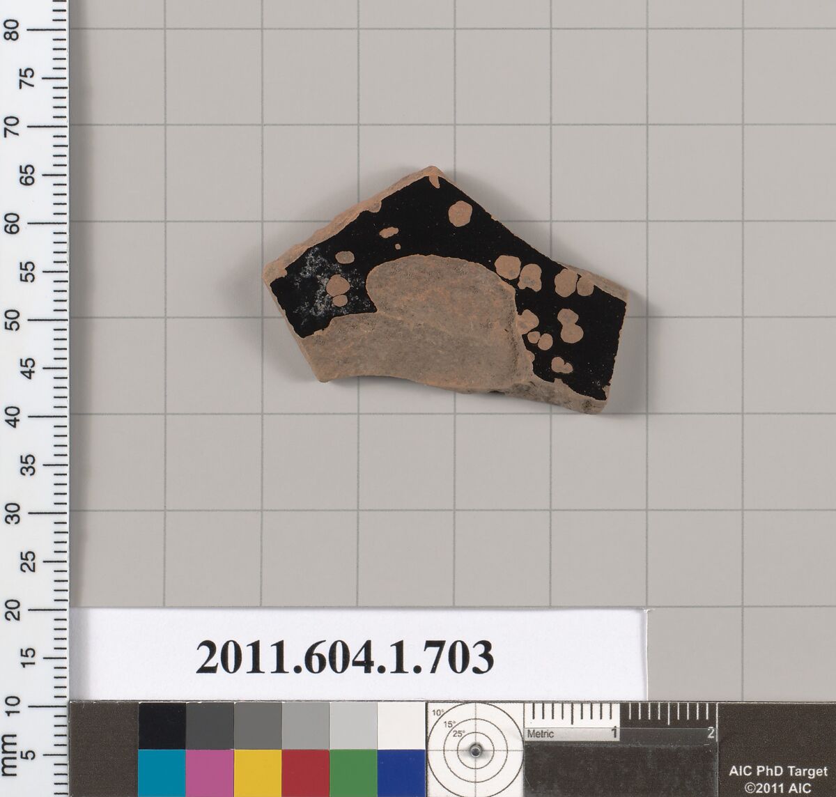 Terracotta fragment of a kylix (drinking cup), Terracotta, Greek, Attic