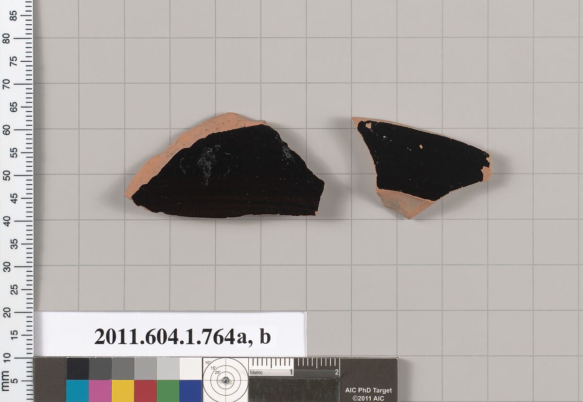 Terracotta fragments of kylikes (drinking cups), Terracotta, Greek, Attic