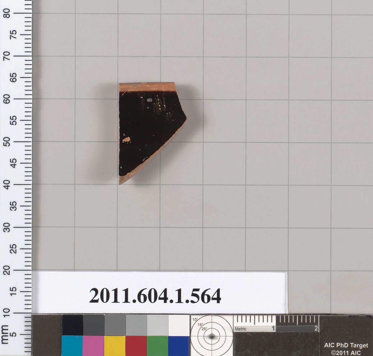 Terracotta rim fragment of a kylix (drinking cup), Terracotta, Greek, Attic