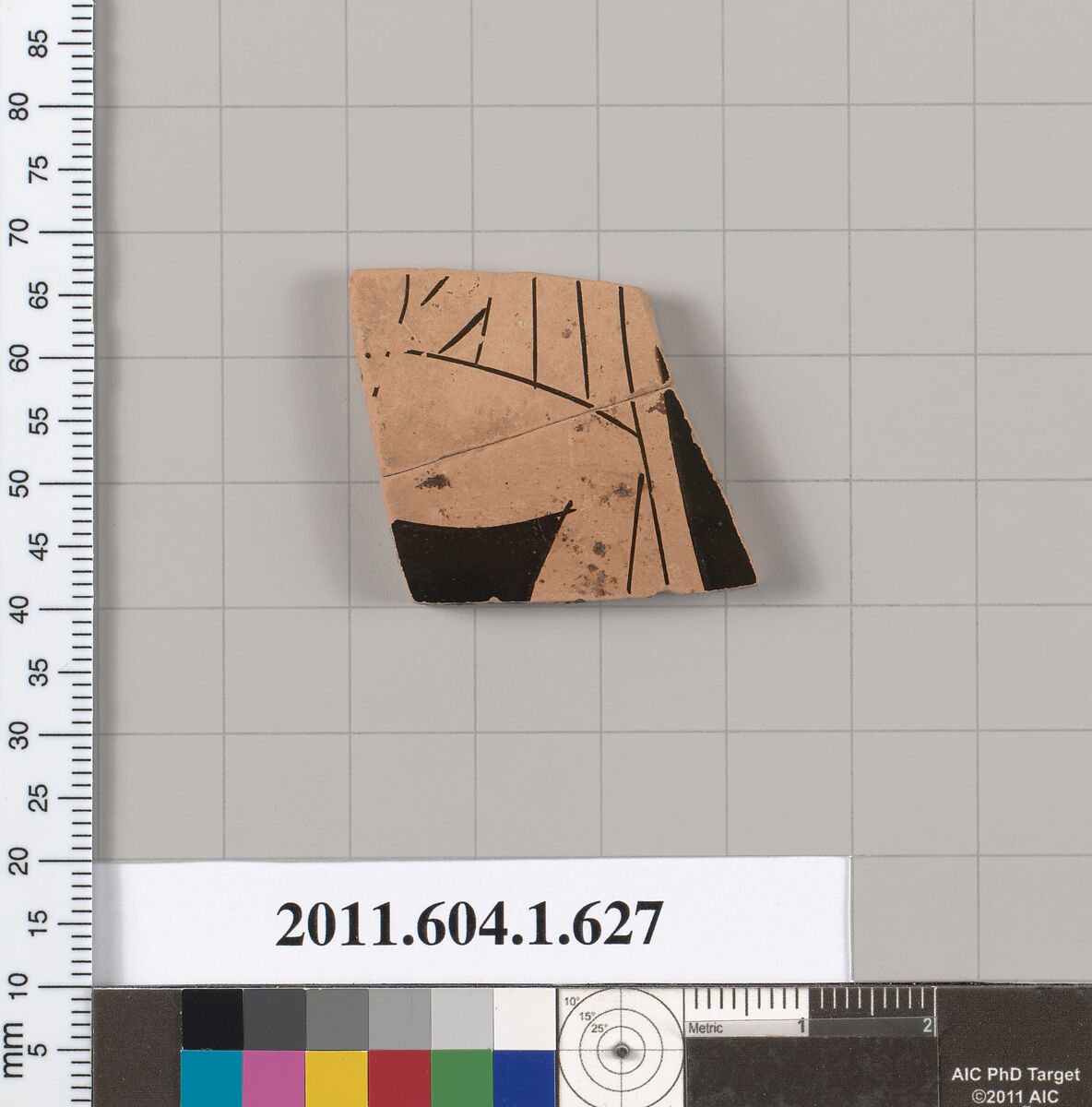 Terracotta fragment of a kylix (drinking cup), Terracotta, Greek, Attic