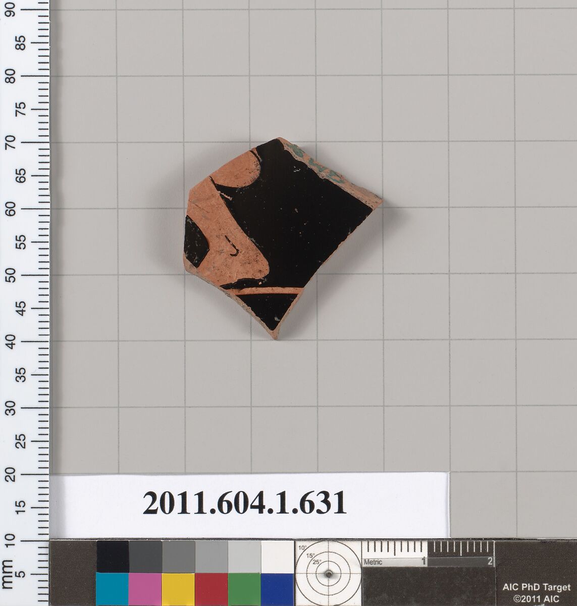 Terracotta fragment of a kylix (drinking cup), Terracotta, Greek, Attic