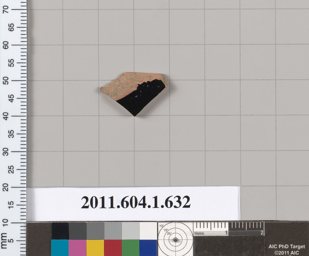 Terracotta fragment of a kylix (drinking cup), Terracotta, Greek, Attic