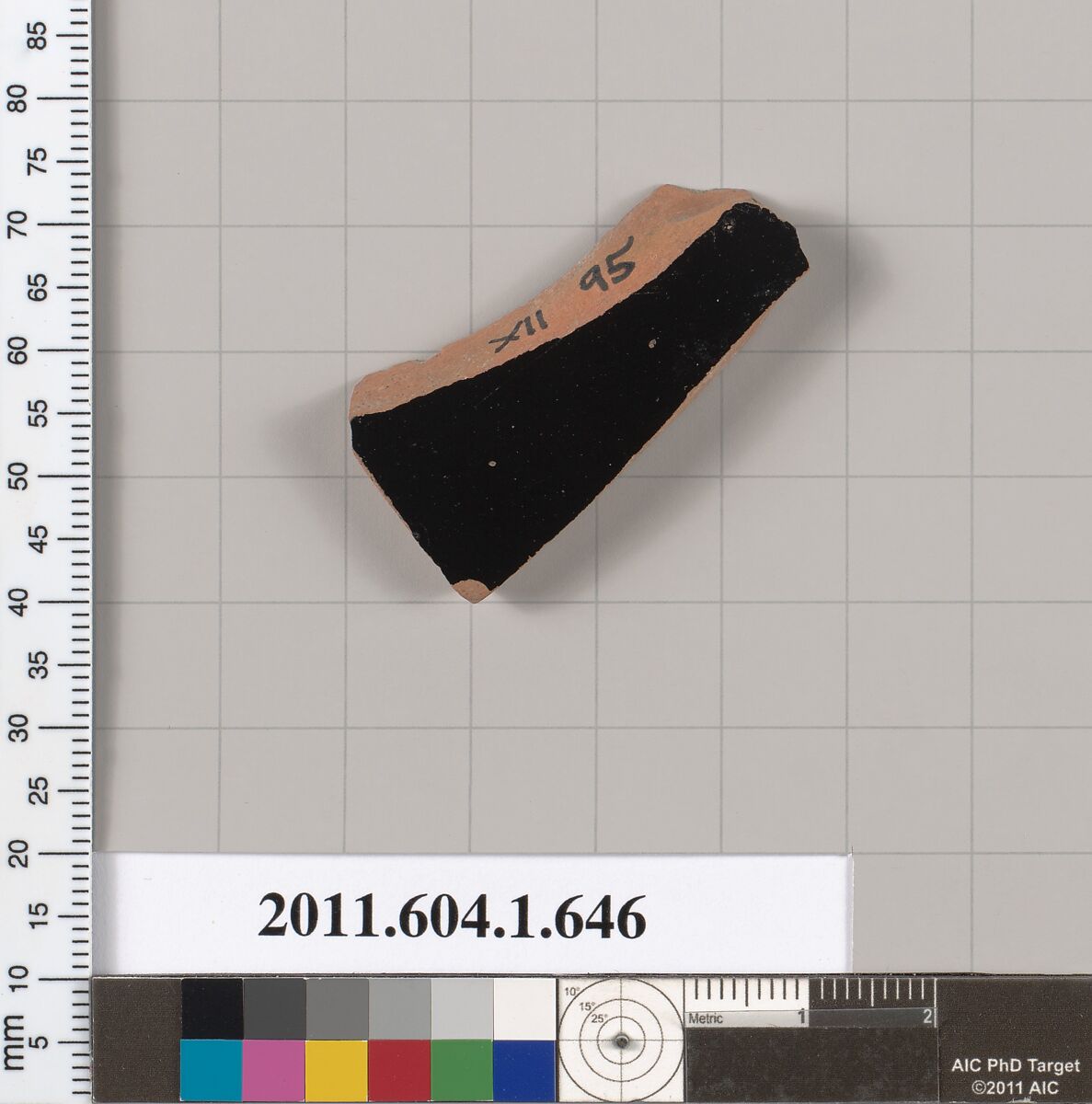 Terracotta fragment of a kylix (drinking cup), Terracotta, Greek, Attic