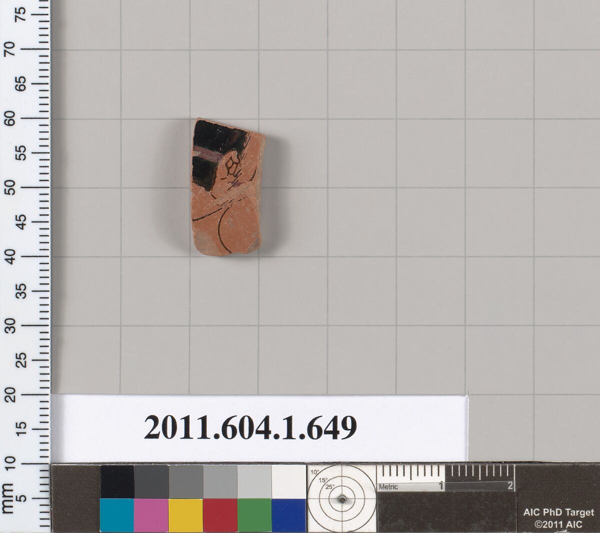 Terracotta fragment of a kylix (drinking cup), Terracotta, Greek, Attic 