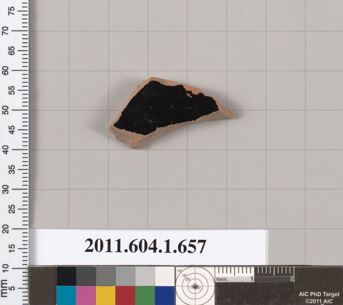 Terracotta fragment of a kylix (drinking cup), Terracotta, Greek, Attic