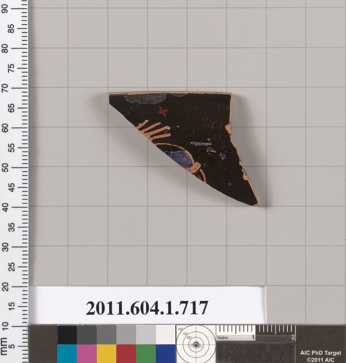 Terracotta rim fragment of a kylix (drinking cup), Terracotta, Greek, Attic