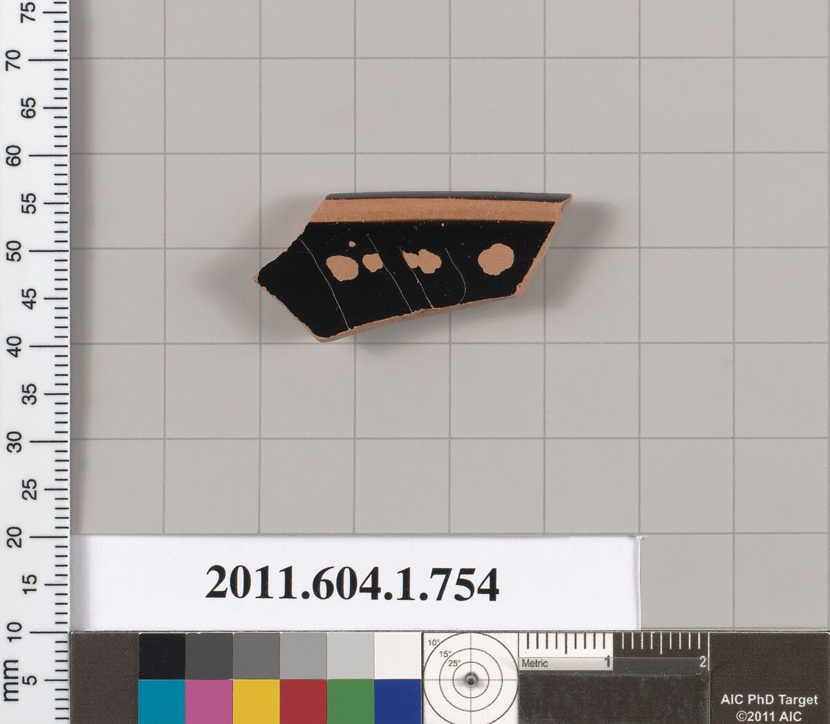 Terracotta rim fragment of a kylix (drinking cup), Terracotta, Greek, Attic