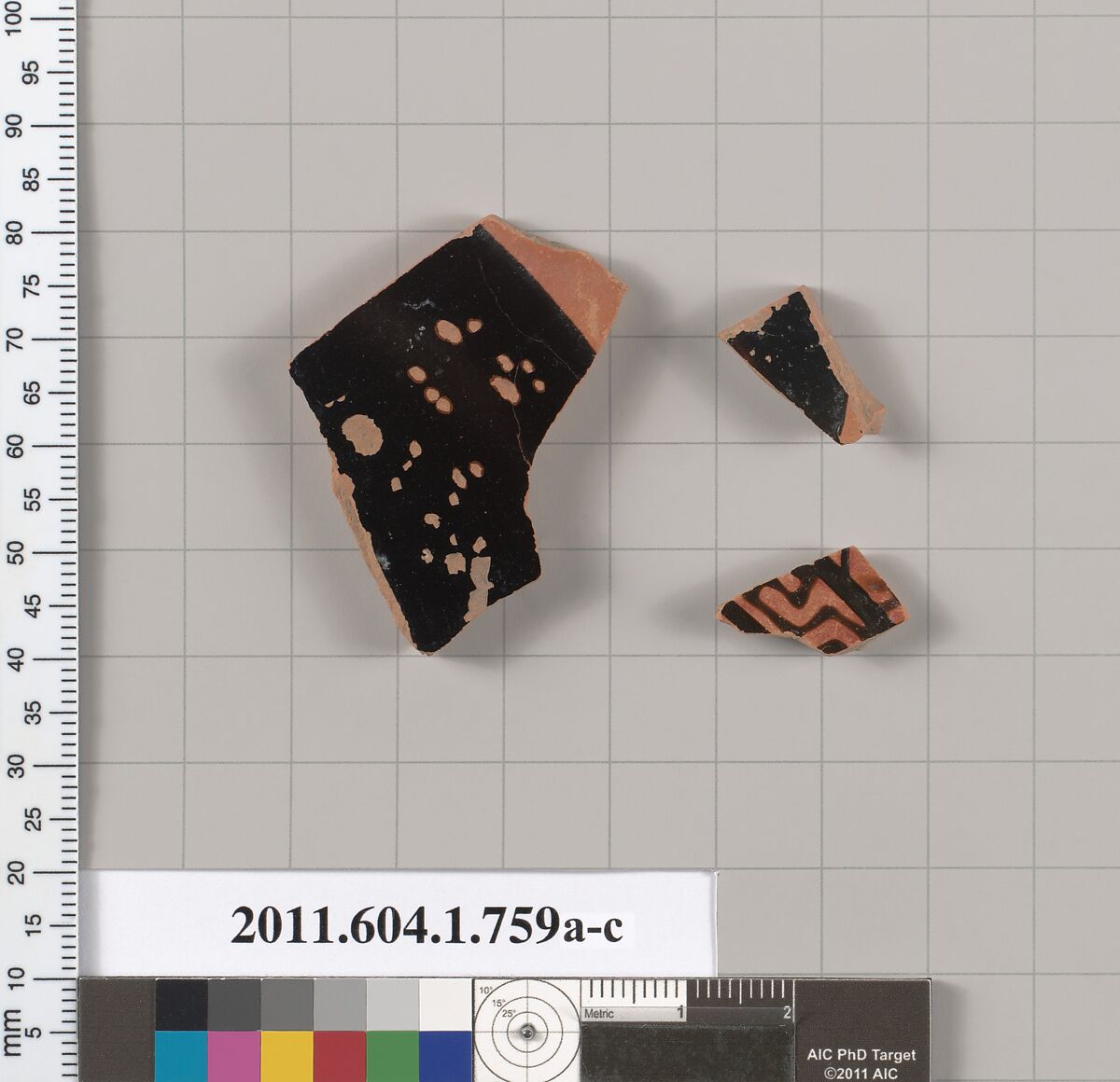 Terracotta fragments of kylikes (drinking cups), Terracotta, Greek, Attic