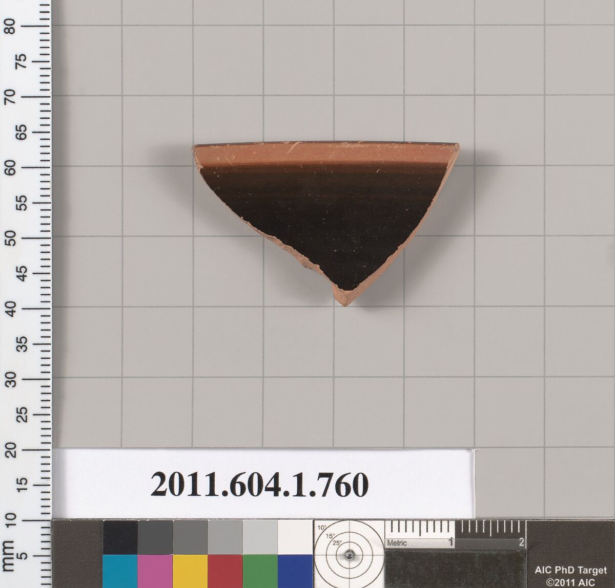 Terracotta rim fragment of a kylix (drinking cup), Terracotta, Greek, Attic