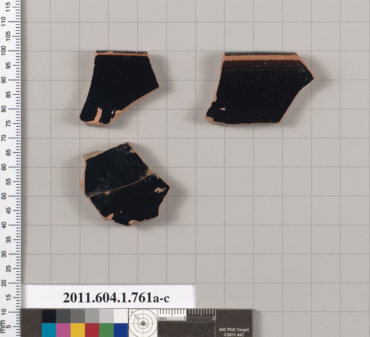 Terracotta fragments of kylikes (drinking cups), Terracotta, Greek, Attic