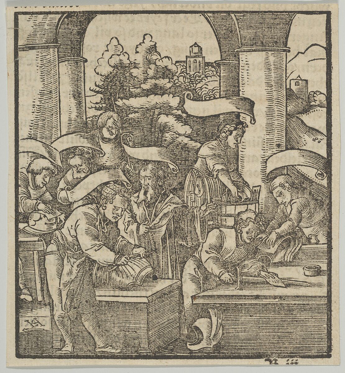 The Making of Armours, from Hymmelwagen auff dem, wer wol lebt..., Hans Schäufelein (German, Nuremberg ca. 1480–ca. 1540 Nördlingen), Woodcut 