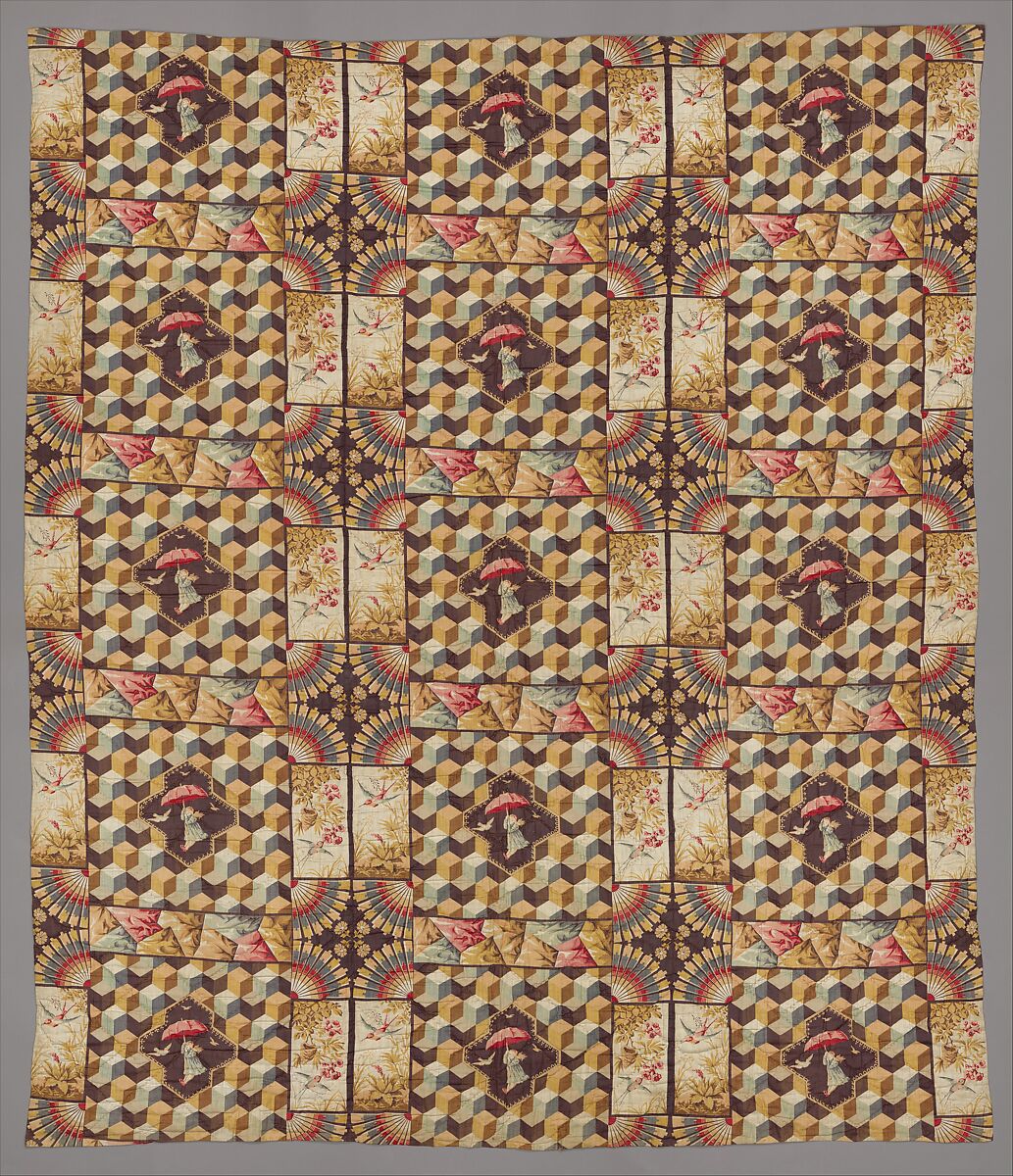 Whole cloth quilt, Unknown, Cotton, American