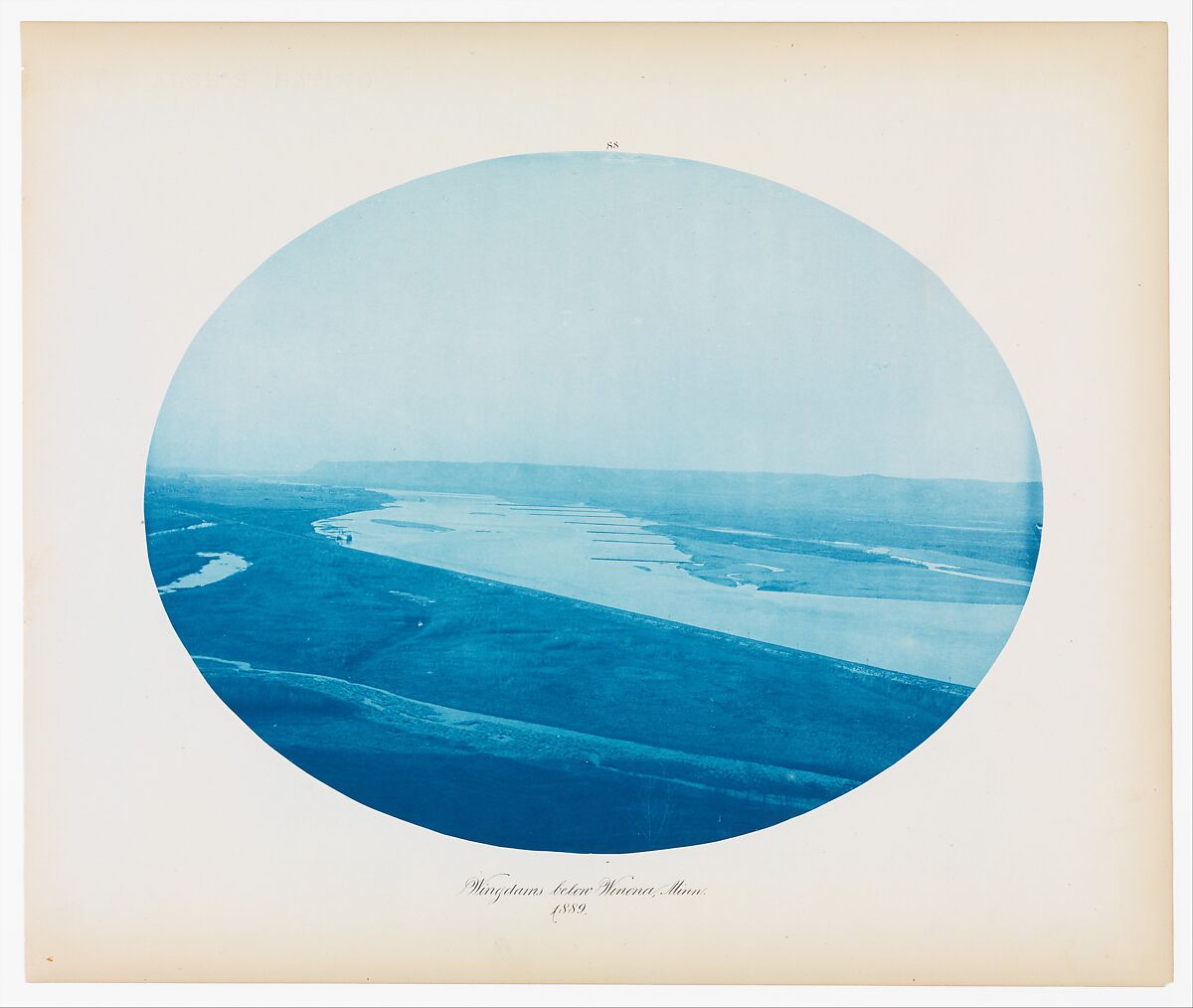 No. 88. Wingdams below Winona, Minnesota, Henry P. Bosse (American (born Germany), 1844–1893), Cyanotype 