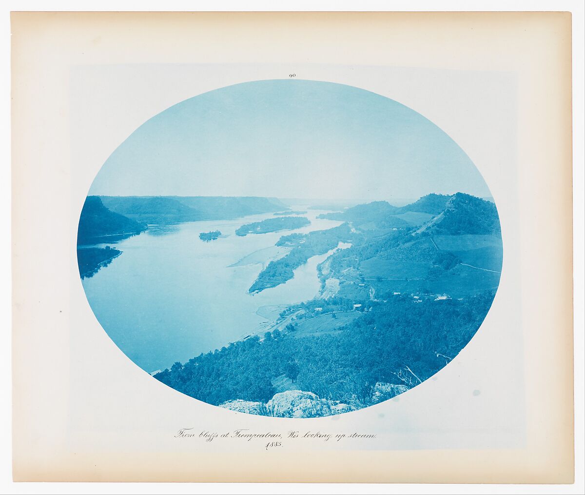 No. 90. From bluffs at Trempealueau, Wisconsin Looking Up Stream, Henry P. Bosse  American, born Germany, Cyanotype