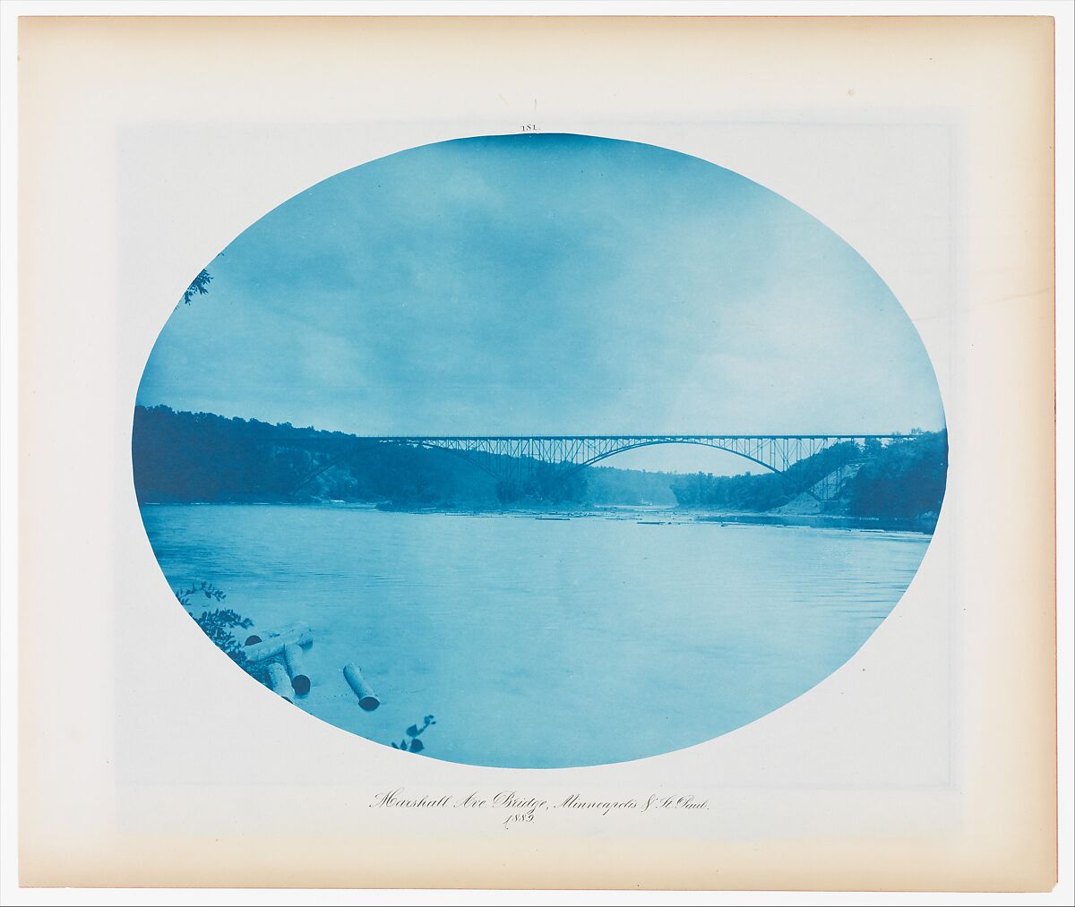 No. 181. Marshall Ave. Bridge, Minneapolis & St. Paul, Henry P. Bosse (American (born Germany), 1844–1893), Cyanotype 