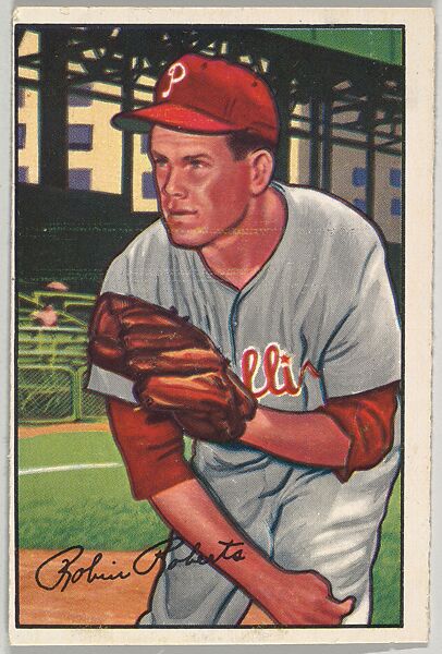 Robin Roberts, Pitcher, Philadelphia Phillies, from Picture Cards, series 6 (R406-6) issued by Bowman Gum, Issued by Bowman Gum Company, Commercial color lithograph 