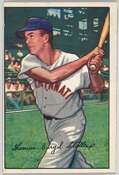 Virgil "Red" Stallcup, from Picture Cards, series 6 (R406-6) issued by Bowman Gum, Issued by Bowman Gum Company, Commercial color lithograph 