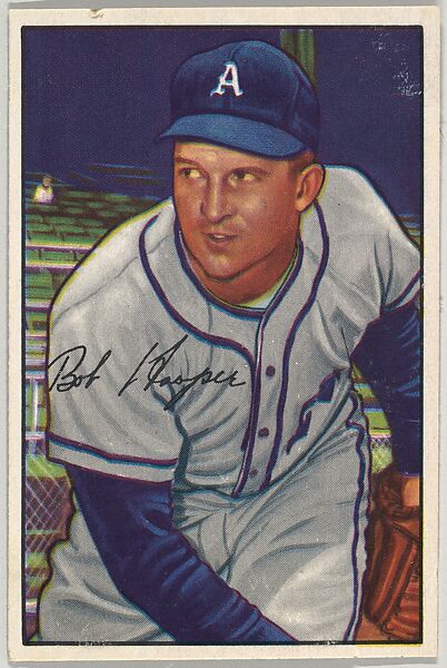 Bob Hooper, Pitcher, Philadelphia Athletics, from Picture Cards, series 6 (R406-6) issued by Bowman Gum, Issued by Bowman Gum Company, Commercial color lithograph 