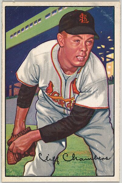 Cliff Chambers, Pitcher, St. Louis Cardinals, from Picture Cards, series 6 (R406-6) issued by Bowman Gum, Issued by Bowman Gum Company, Commercial color lithograph 