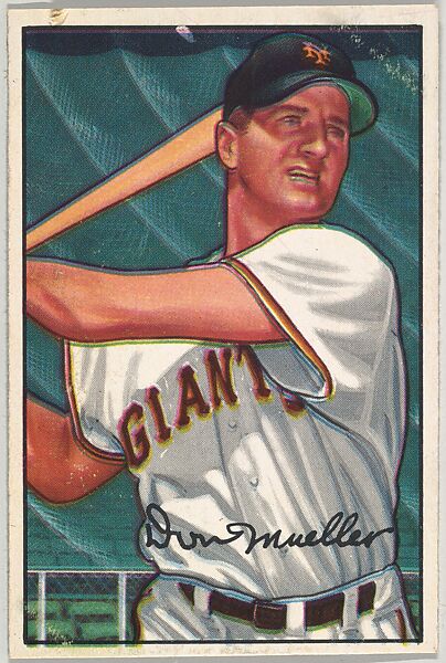 Don Mueller, Outfield, New York Giants, from Picture Cards, series 6 (R406-6) issued by Bowman Gum, Issued by Bowman Gum Company, Commercial color lithograph 