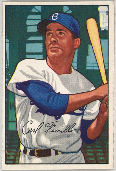 Carl Furillo, Outfield, Brooklyn Dodgers, from Picture Cards, series 6 (R406-6) issued by Bowman Gum, Issued by Bowman Gum Company, Commercial color lithograph 