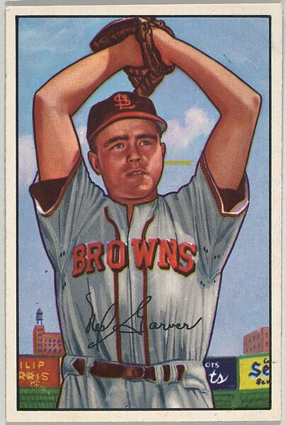 Ned Garver, Pitcher, St. Louis Browns, from Picture Cards, series 6 (R406-6) issued by Bowman Gum, Issued by Bowman Gum Company, Commercial color lithograph 