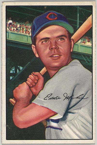 Eddie Miksis, Infield, Chicago Cubs, from Picture Cards, series 6 (R406-6) issued by Bowman Gum, Issued by Bowman Gum Company, Commercial color lithograph 