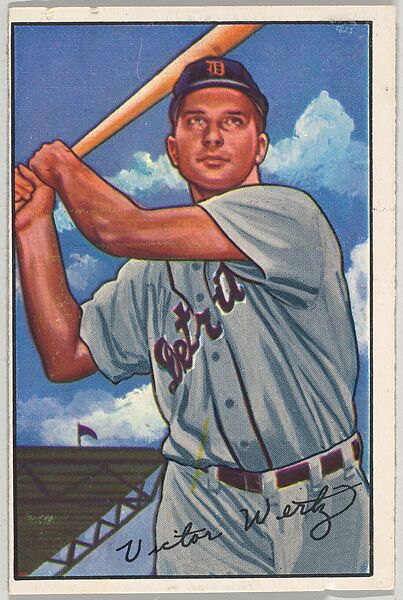 Issued by Bowman Gum Company | Vic Wertz, Outfield, Detroit Tigers ...