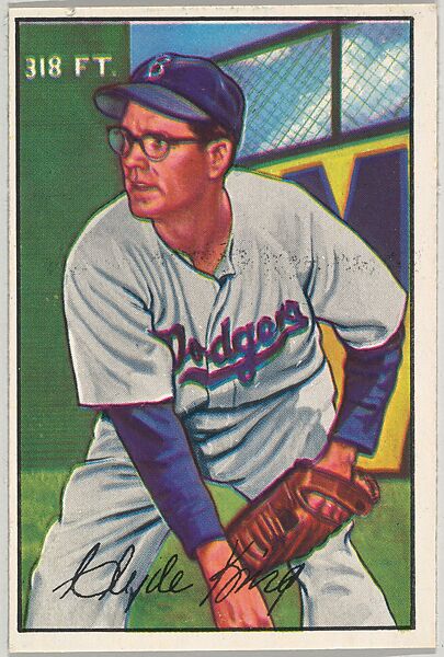 Clyde King, Pitcher, Brooklyn Dodgers, from Picture Cards, series 6 (R406-6) issued by Bowman Gum, Issued by Bowman Gum Company, Commercial color lithograph 