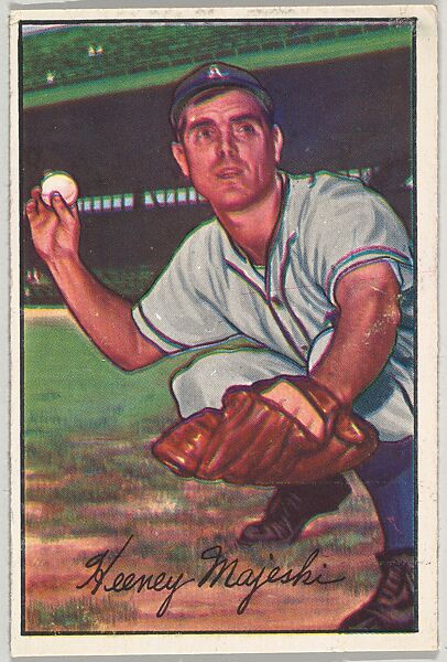 Hank Majeski, 3rd Base, Philadelphia Athletics, from Picture Cards, series 6 (R406-6) issued by Bowman Gum, Issued by Bowman Gum Company, Commercial color lithograph 