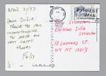 "Untitled" (Album), Felix Gonzalez-Torres (American (born Cuba), Guáimaro 1957–1996 Miami, Florida), Blind stamped leather album with interleaved paper pages bound with ribbons, paper, paper envelopes with ink stamps, stamps and pen, chromogenic prints with ink inscriptions on verso, photo mechanical prints on paperboard, newspaper and commercially printed paper with ink