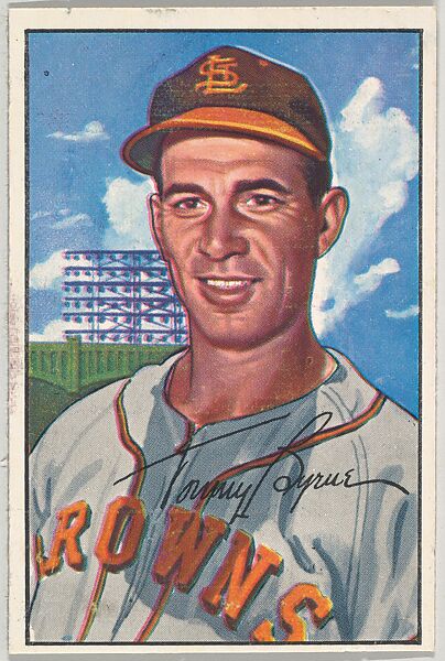 Tommy Byrne, Pitcher, St. Louis Browns, from Picture Cards, series 6 (R406-6) issued by Bowman Gum, Issued by Bowman Gum Company, Commercial color lithograph 