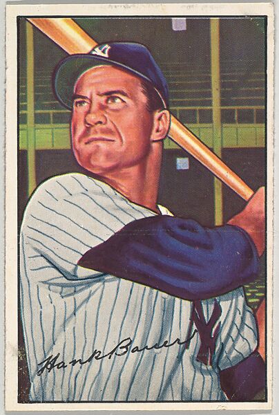 Hank Bauer, Outfield, New York Yankees, from Picture Cards, series 6 (R406-6) issued by Bowman Gum, Issued by Bowman Gum Company, Commercial color lithograph 