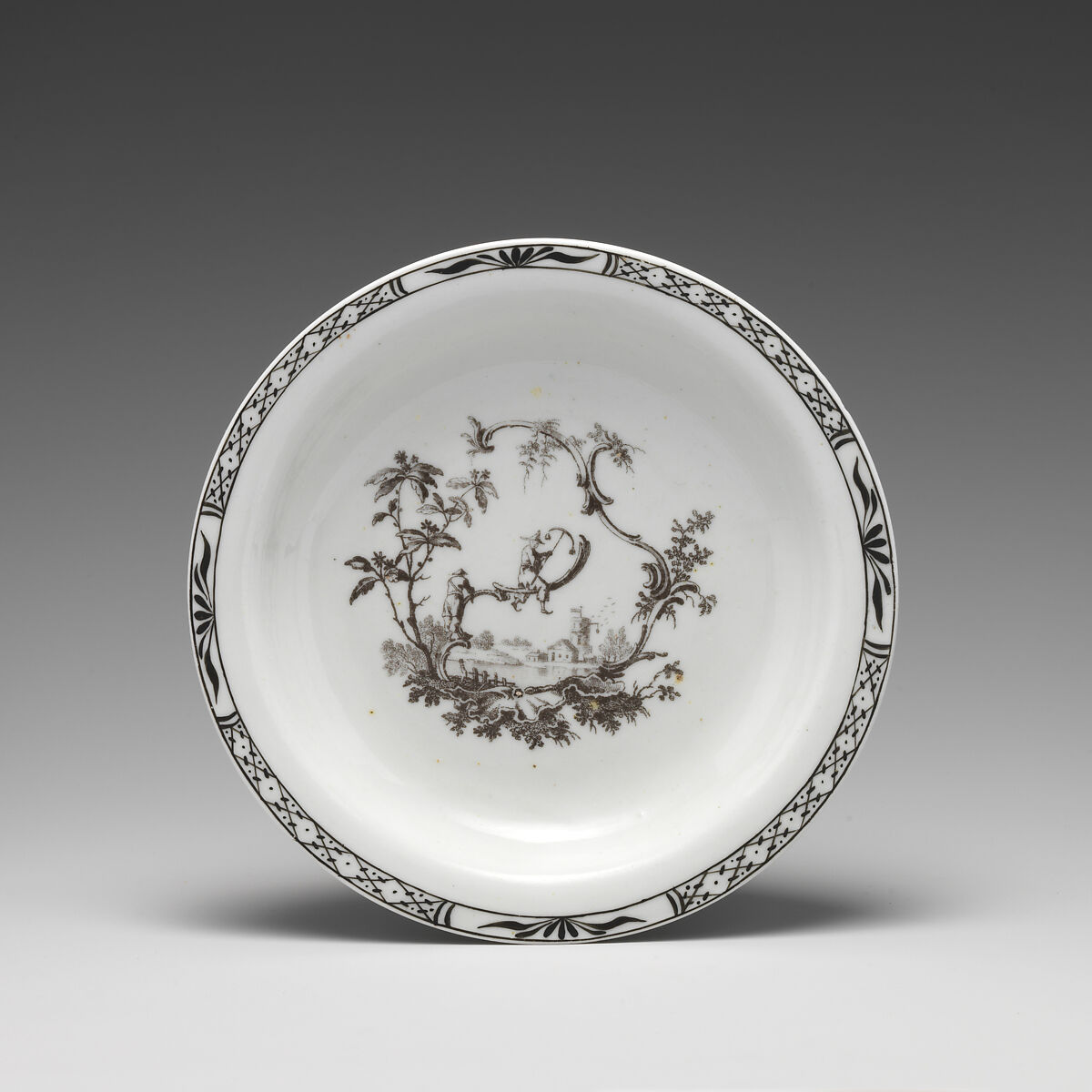 Plate, Soft-paste porcelain, British 