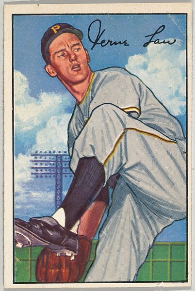 Vernon Law, Pitcher, Pittsburgh Pirates, from Picture Cards, series 6 (R406-6) issued by Bowman Gum, Issued by Bowman Gum Company, Commercial color lithograph 