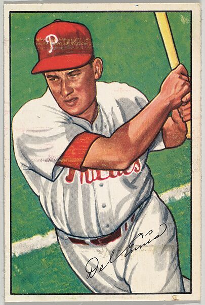 Del Ennis, Outfield, Philadelphia Phillies, from Picture Cards, series 6 (R406-6) issued by Bowman Gum, Issued by Bowman Gum Company, Commercial color lithograph 