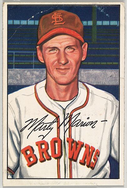 Marty Marion, Coach, Shortstop, St. Louis Browns, from Picture Cards, series 6 (R406-6) issued by Bowman Gum, Issued by Bowman Gum Company, Commercial color lithograph 